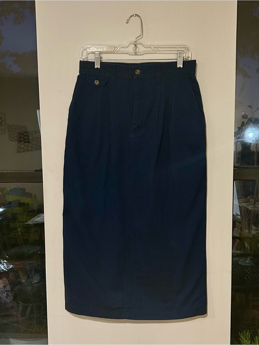 vintage lee navy blue pleated skirt
